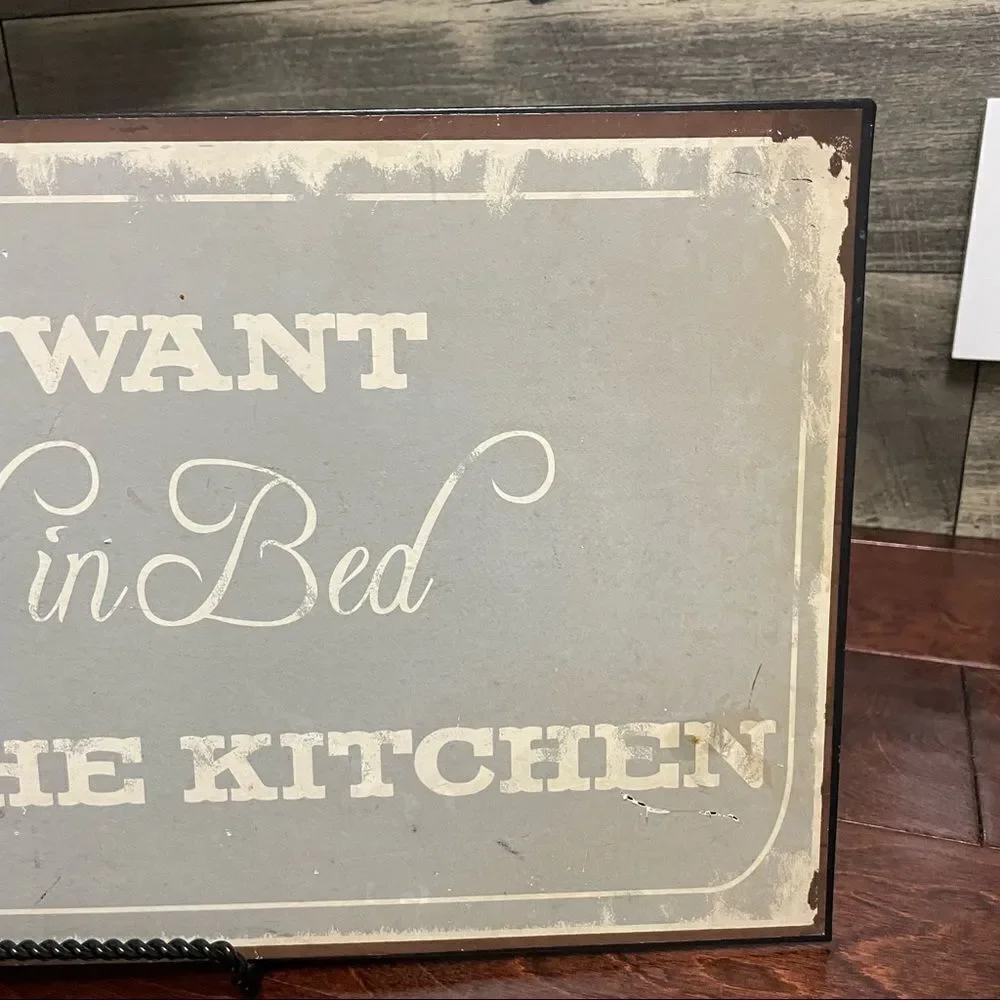 If You Want Breakfast In Bed, Sleep In The Kitchen Gray Wall or Table Decor Sign